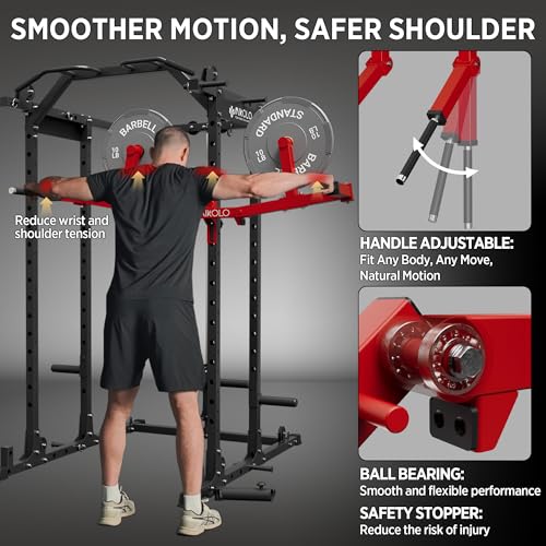 Mikolo Lateral Raise Attachment for Squat Rack, Standing Lateral Raise Machine with 1" Holes, Power Rack Cage Attachment, Upper Body Strength Training Machine for Home Gym