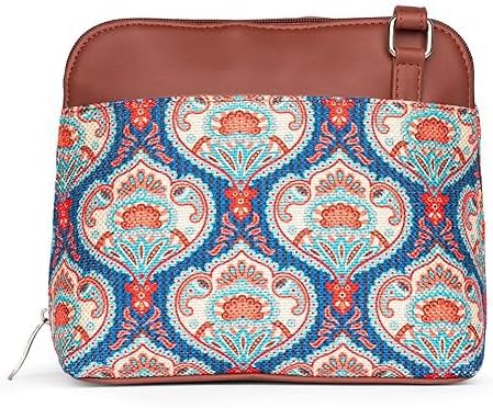 Printed Vegan Leather Sling Bag for Women – Stylish Crossbody Handbag with Adjustable Strap, Lightweight Purse for Travel & Everyday Use