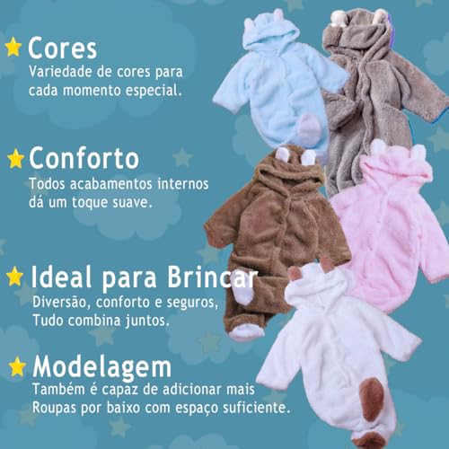 Macacão Para Bebe Menino Menina Teddy Pelúcia Com Capuz Frio (Cinza, M)