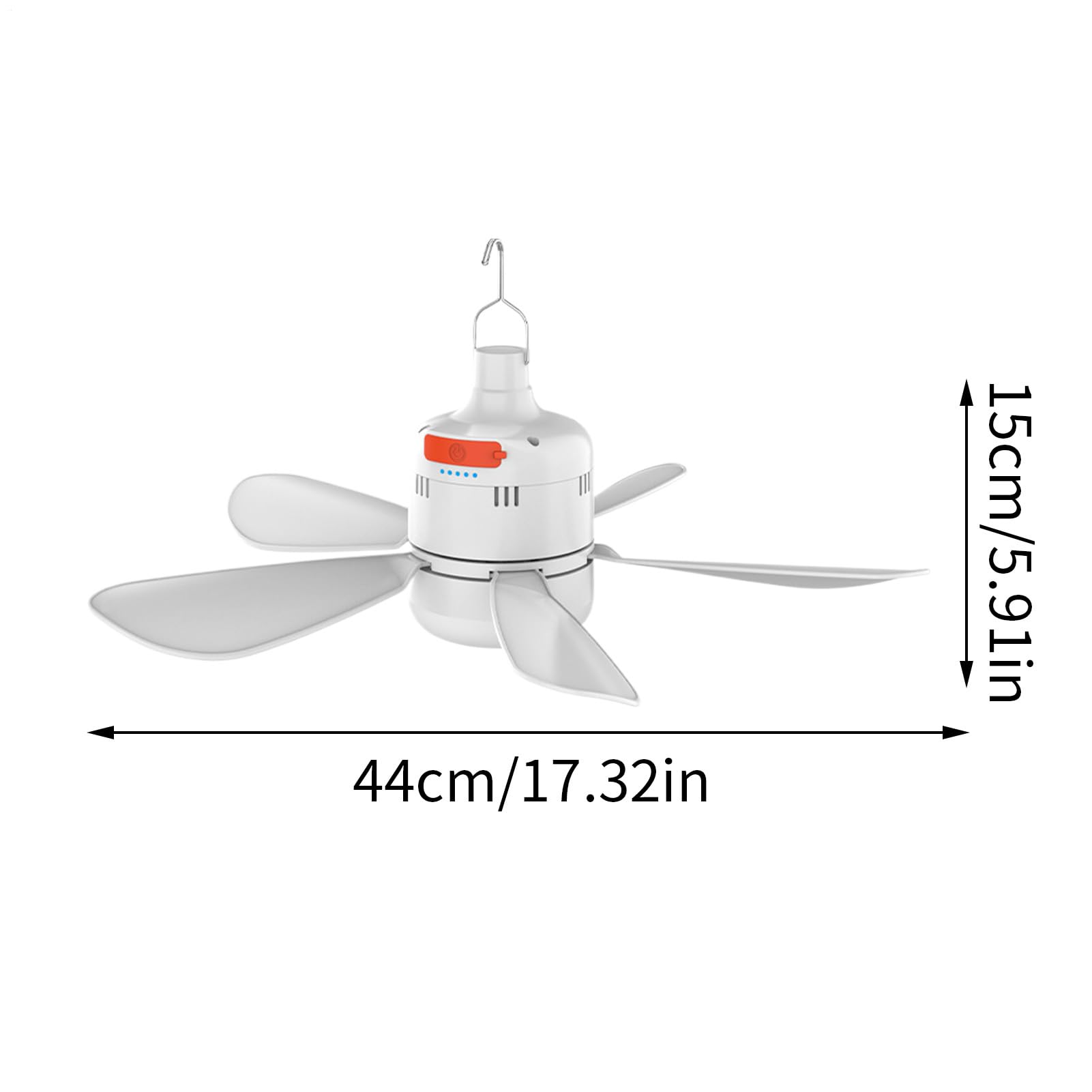 Luckxing Camping Deckenventilator, Zelt Deckenventilatoren Terrasse Deckenventilator mit Licht und Fernbedienung, Einstellbare Geschwindigkeit, wiederaufladbare Kühler für Wohnmobile, Camping