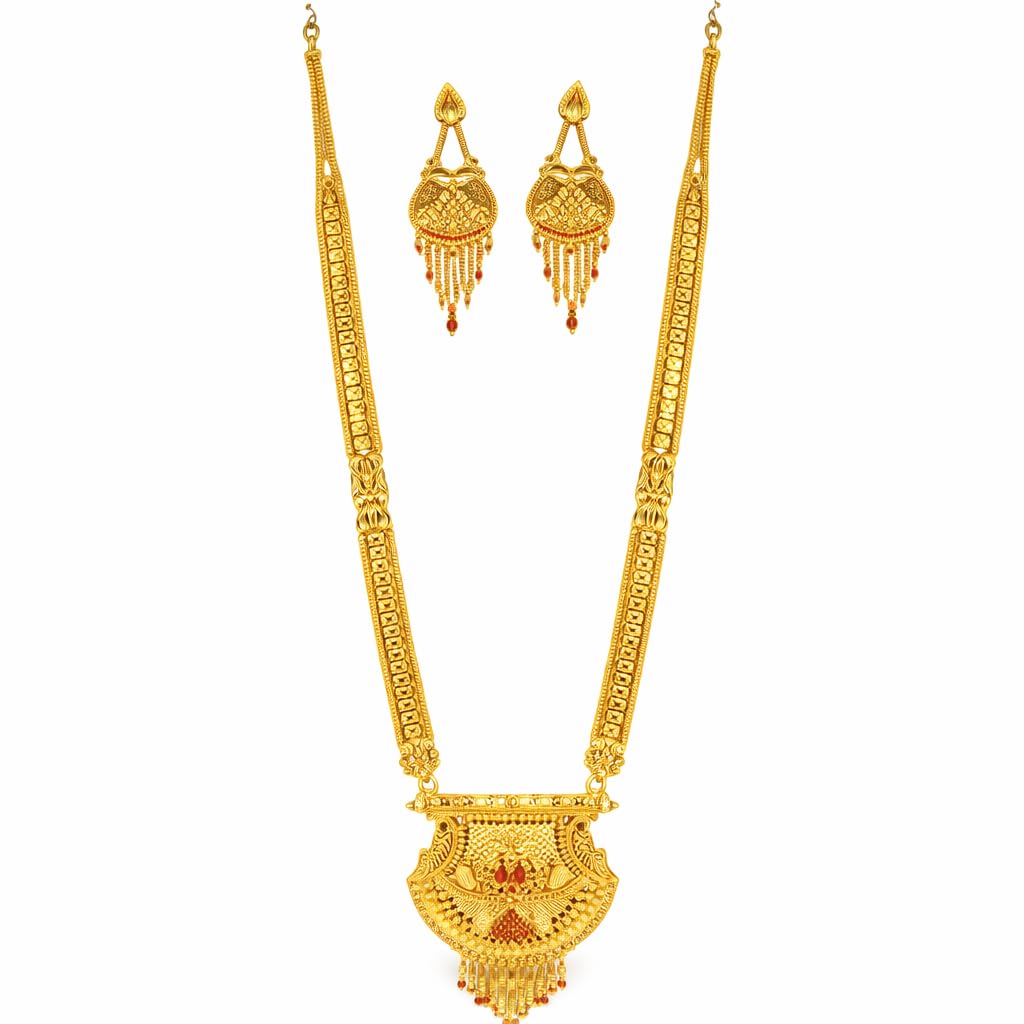 Snehshop 1.5gm Gold Polish Rani Haar, with Matching Earrings, Ethnic Bridal Jewellery - Review, Price and Buying Guide