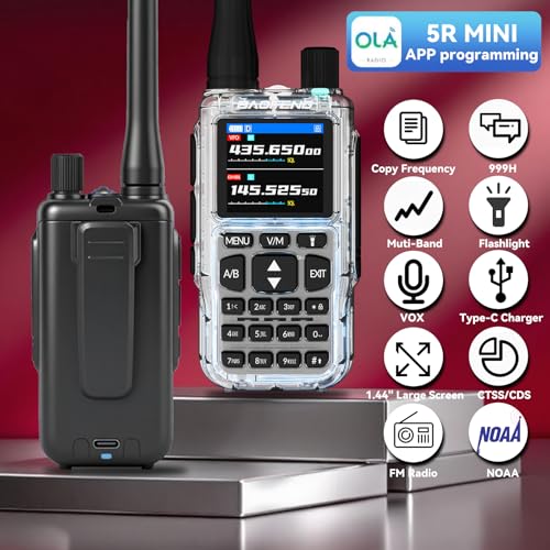 Image of BAOFENG UV-5R MINI-5 Two Way Radio NOAA Weather Radio Dual PTT 999CH Survival Radio APP Programming Copy Frequency Ham Radio 2200mAh
