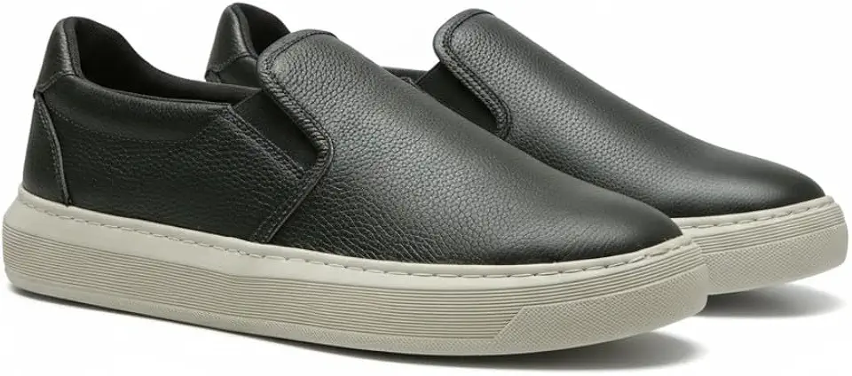 Sapatenis Casual Masculino Polo London Club, Tênis Slip On Iate sem Cadarço Cano Baixo Couro Confort Premium
