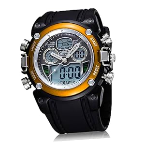Backlight Digital Watch Wachs for Man Waterproof Watches Mens Wacthes Boderry Watches for Men Relojes De Hombres Men Wrist Watches Ohsen Digital Boys Sports Watch Yellow