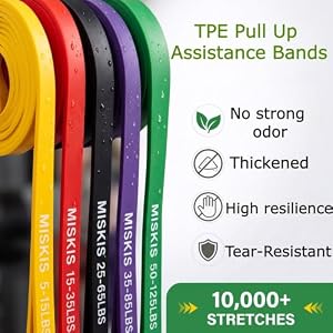 Resistance Bands for Working Out, 5-Level Pull Up Assistance Bands Set — photo 3 of 6