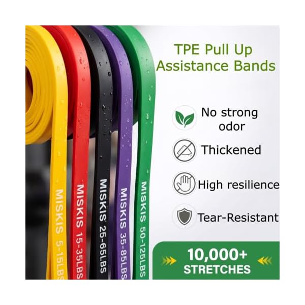 Resistance Bands for Working Out, 5-Level Pull Up Assistance Bands Set - Image 2