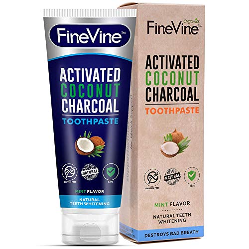 Natural Charcoal Teeth Whitening Toothpaste| Charcoal Toothpaste Made in USA| Acti-vated Charcoal Toothpaste for Healthy Gums & Pearly Whites| Organic Vegan Coconut Char-coal Toothpaste Whitening