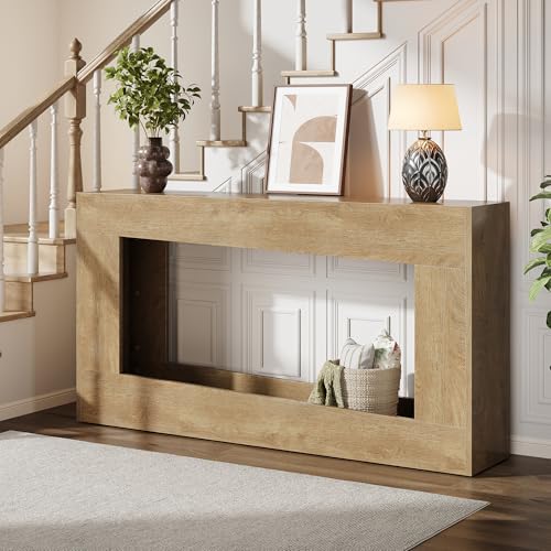 Vividwood 63-Inch Long Console Table, Wood Entryway Table with Storage