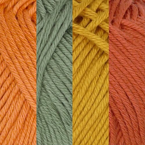 Image of JubileeYarn Bamboo Cotton Sport Yarn - 50g /Skein - Shades of Earth - 4 Skeins
