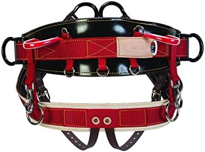Weaver Leather WLC 315 Saddle with 1" Heavy Duty Coated Webbing Leg Straps, Large, Brown/Red - 1