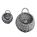 XGZ - Cesto da appendere a parete, in rattan, con fioriera da parete, 30 x 37 cm, colore: grigio