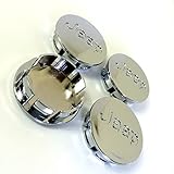 Set of 4 Jeep Alloy Wheels Zentrum Hub Caps 56 mm Cover Chrom Badge Grand Cherokee Herren Wrangler Compass Patriot and Other Models, 4 x Nabe Felge Deckel Deckel Nabe Bits Radkappen, Nabe Deckel Nabenabdeckung Schnellboot Alufelge