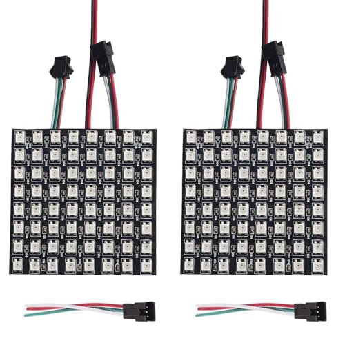 GERUI WS2812 Panneau LED RVB 8 x 8 Eco 64 pixels Module flexible 5050SMD IC Contrôles image vidéo Texte Fonctions colorées adressables uniques avec DC5V...