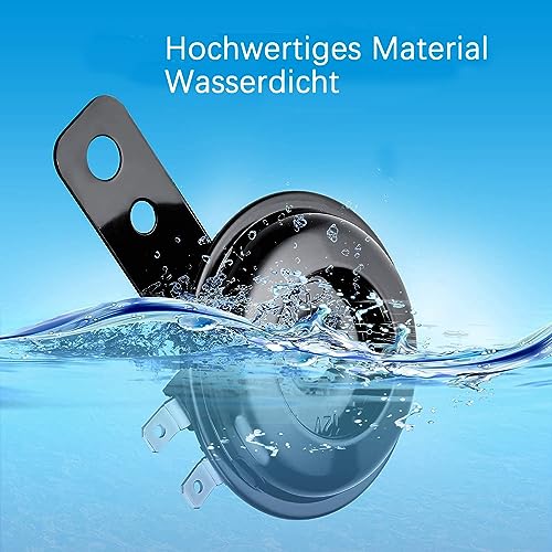 2 Stück Hupe 12v Laut Melodie, Motorrad Hupe 12v Extrem Laut, Universal Horn, für Roller Motorrad Dreirad Pocket Bikes(Schwarz)