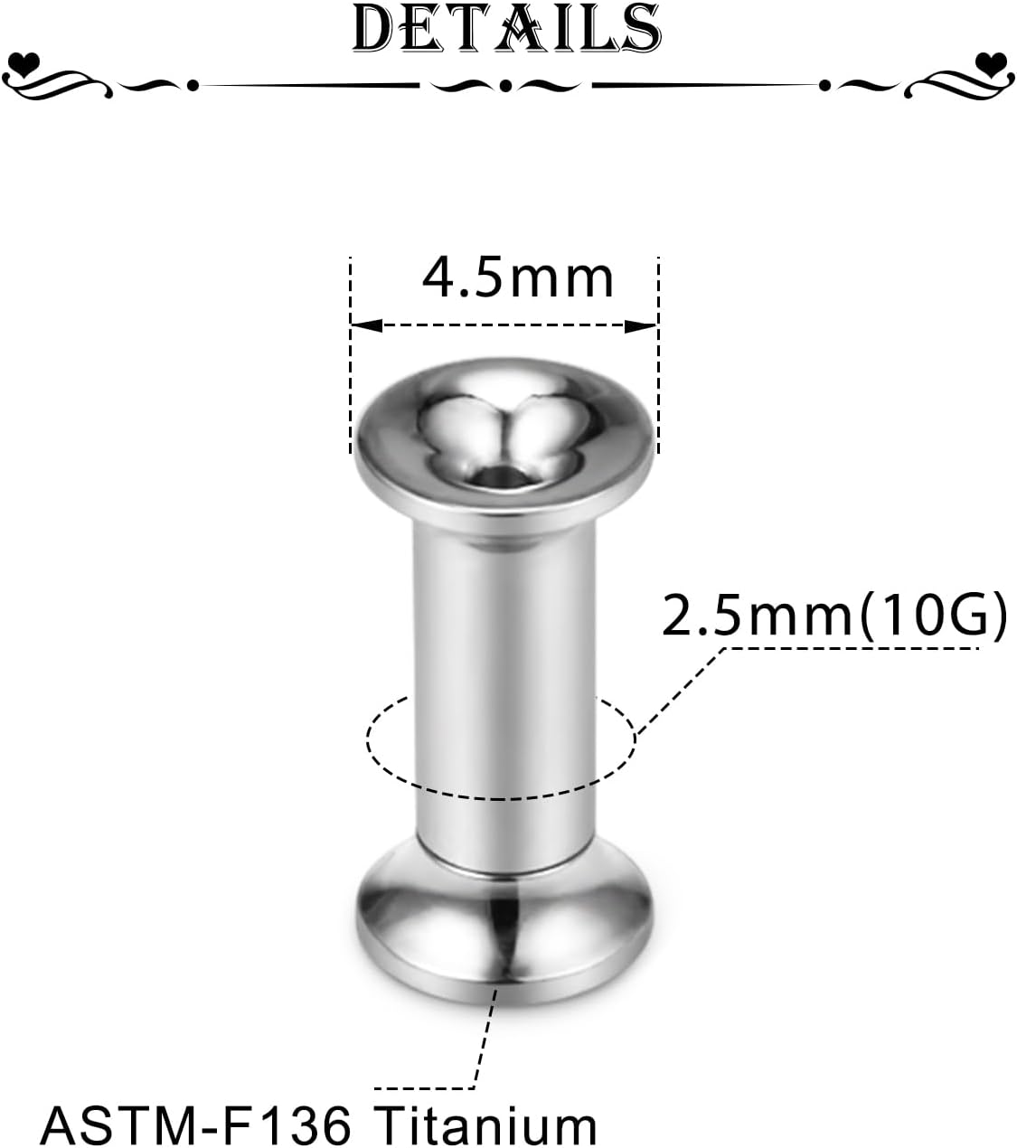 Astm F136 Titanium Double Flared Tunnel Plugs Gauges Earring Expander Stretcher Screw Fit Ear Gauges Ear Tunnels For Ears 10G 8G 6G 4G 2G 0G 00G Plug Earrings Body Piercing Jewelry For Women Men