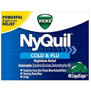 Vicks NyQuil Cold & Flu Nighttime Relief LiquiCaps 24 ea (Pack of 5)