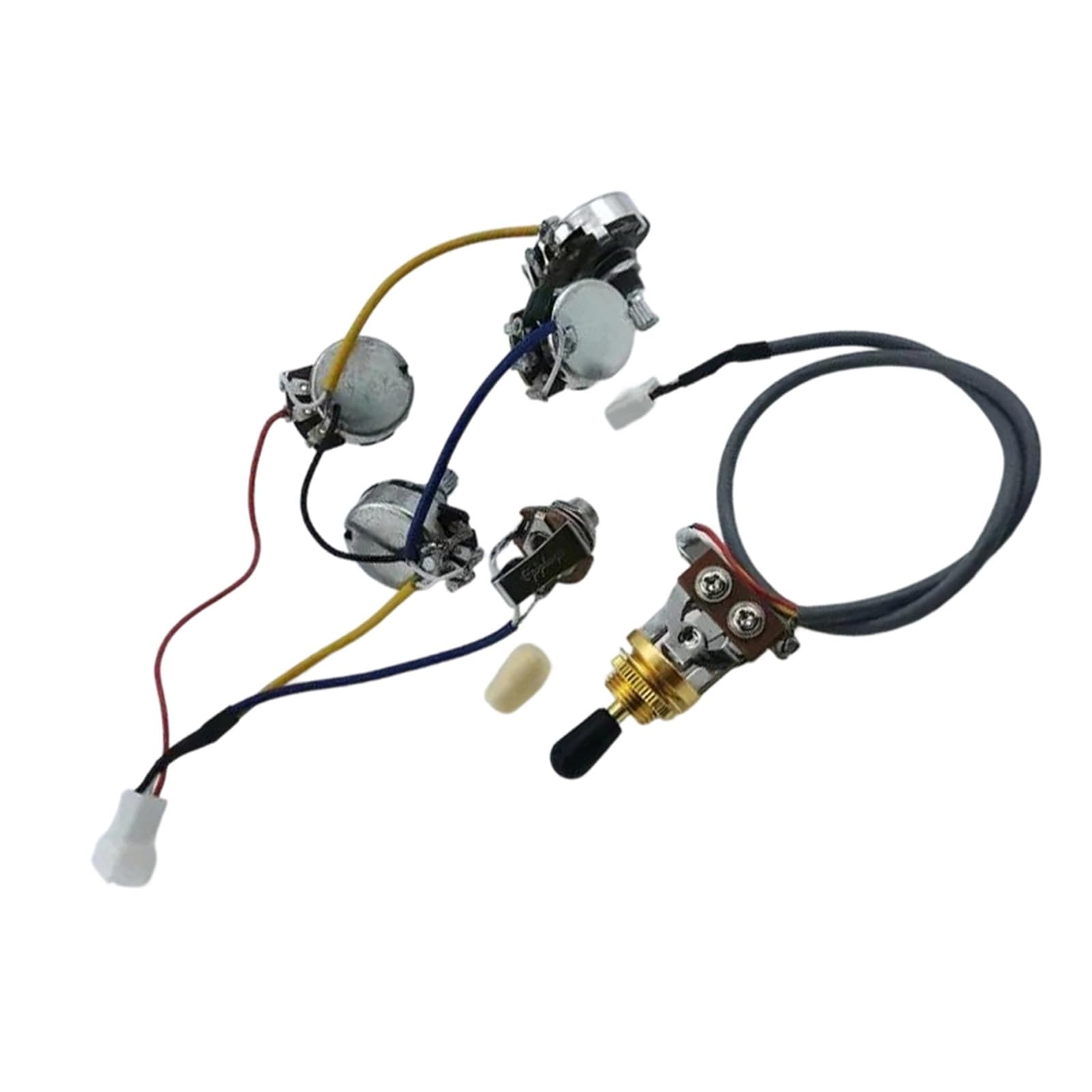 Zestaw Wiązki Przewodów Przetwornika Gitary Elektrycznej Zawiera 1 Selektor 4 Potencjometry I Elementy Elektroniczne Beginner Uprząż gitarowa(Golden bk hat)