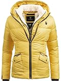 Navahoo Damen Winterjacke Steppjacke Megan Gelb Gr. S