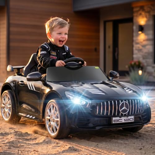 Image of Baybee Spyder Battery Operated Car for Kids | Electric Ride On with Parental Control, LED Lights & Music | Rechargeable Kids Car with Bluetooth & USB | RideOn for Kid 1-5 Years (Black)