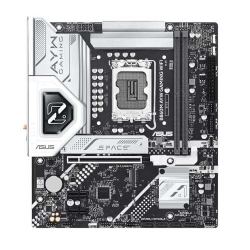 B860M AYW GAMING WIFI, Scheda Madre Intel mATX, Socket LGA 1851, Slot DDR5, PCIe 4.0, Due Slot M.2, WIFI 6, Ethernet Realtek 2.5Gb, HDMI, SATA 6Gbps, Porta Posteriore USB da 10Gbps, Aura Sync - Scheda madre - Immagine 1