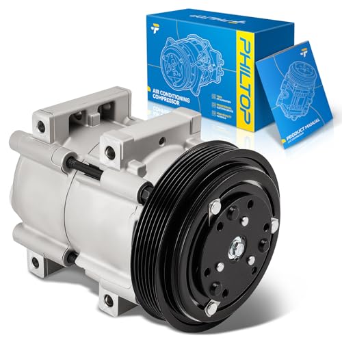 Image of PHILTOP 57122 NEW Air Conditioner AC Compressor with Clutch for Ford F150 1990-1995 4.9L,F250 F350 1990-1995 4.9L /7.5L,Bronco 1990-1992 4.9Liter,F-Super Duty 1990-1991 7.5L,F53 Motorhome Chassis 90-95