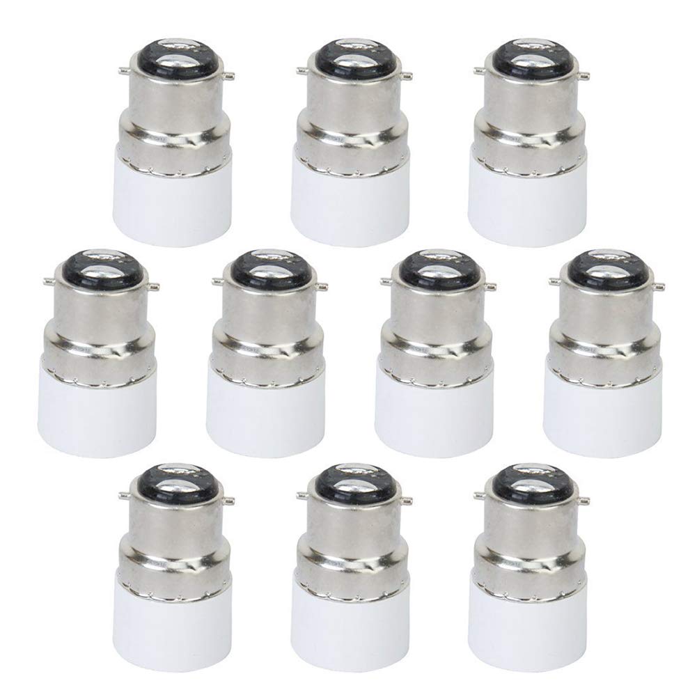 Adaptateur B22 Vers E14, 10Pcs Adaptateur D'ampoule, Adaptateur De Lampe à Vis Led Adaptateur Résistant à L'usure Pour La Plupart Des Ampoules
