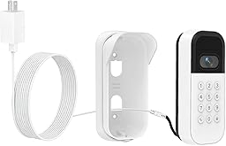 Power Adapter Kit for myQ Smart Garage Video Keypad,Angle Adjustable(40 to 140) Degree Mounting Bracket for myQ, (2-in-1) Mount and Power Cable,Easy to Install (White, 25FT)
