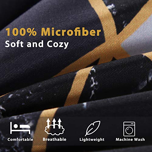 Litanika Black Comforter Set Queen, 3 Pieces White Black Geometric Triangle Bedding Set, Lightweight Soft Comforter For All Season(1 Comforter, 2 Pillowcases) #TOP5