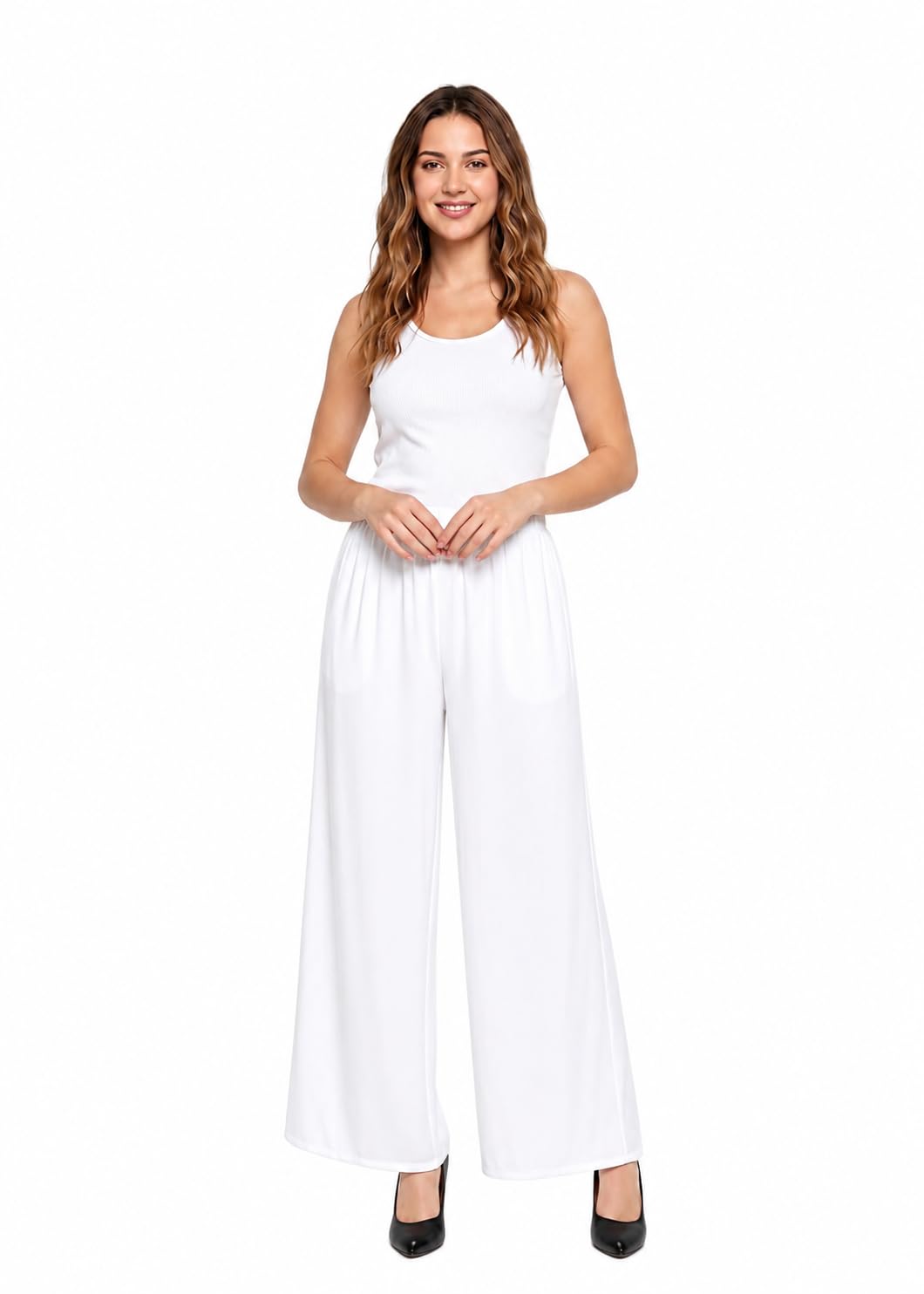 Women's Solid Rayon Palazzo Pants | Elastic Waist | Wide Leg | Soft & Comfortable | Casual, Ethnic-picture-25