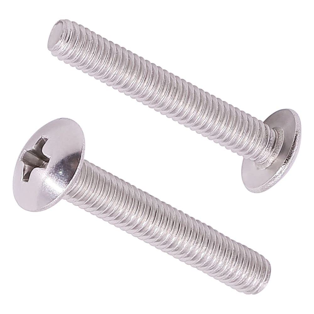 100 Pcs 6-32 X 1/2 Truss Head Machine Screws - 304 Stainless Steel Phillips