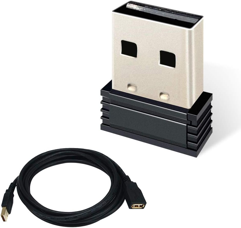 USB ANT+STICK Dongle Adapter Wireless Receiver for Garmin, Zwift, TacX, Cycleops, TheSufferfest, TrainerRoad, Rouvy Upgrade your bike trainer and compatible with Forerunner (with 3m extension cable)