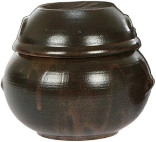 Tarro de cerámica tradicional coreana de 29.75 onzas (5.82 pulgadas, 880 cc) de loza tradicional coreana de tamaño compacto con tapa Tarro de cerámica tradicional coreana de 29.75 onzas (5.82 pulgadas, 880 cc) de loza tradicional coreana de tamaño compacto con tapa