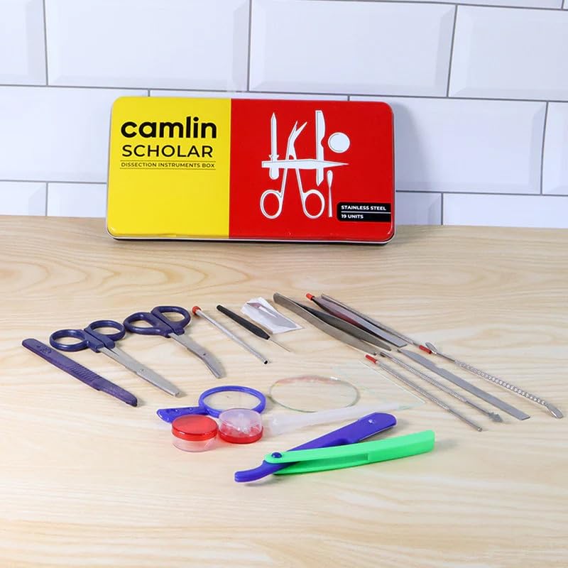 Image of Camel Dissection Instrument Box | Complete Biology Lab Kit for Students | Stainless Steel Tools for Practical Use in School & College Labs | Durable & Rust-Resistant Medical Dissection Set