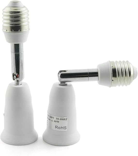 ZYAMY 2pcs E27 to E27 Light Socket Extender, E27 Extension Socket