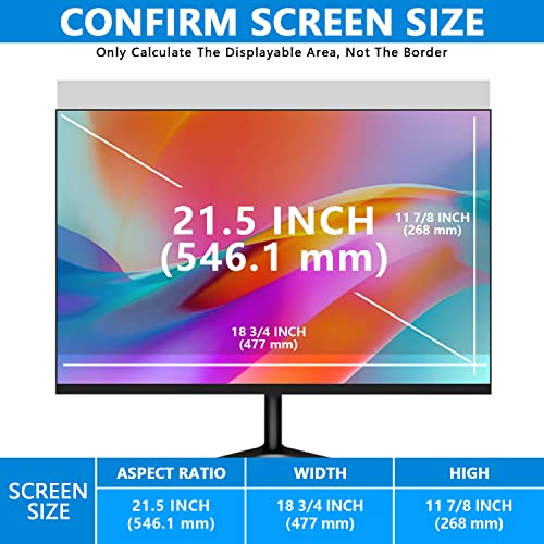 Computer Privacy Screen 21.5 Inch, Removable 16:9 Aspect Ratio Widescreen Laptop Monitor,Eye Protection Anti Glare Blue Light Slide Mount Tabs Cover Screen Protector For Privacy Screen Filter 21.5 In #TOP2