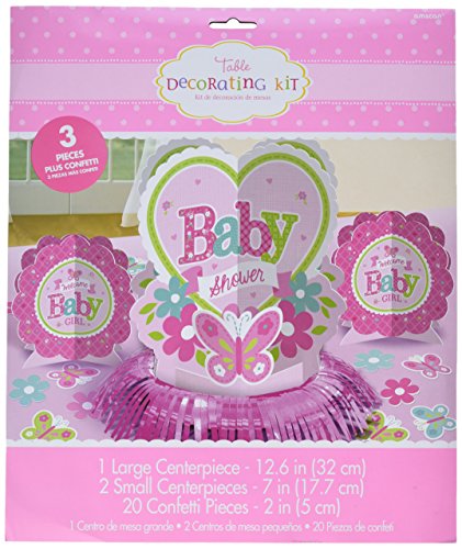 Kit Amscan Bienvenue bébé fille décoration de table complète pour baby shower