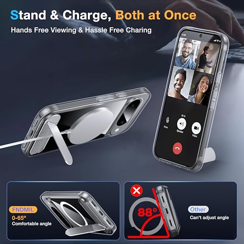 Image of for Google Pixel 10 Case /Pixel 10 Pro Case with MagSafe[Invisible Kickstand][Charge While Standing][Military Shockproof][Anti-Yellowing] Clear Silicone Bumper Pixel 10 /10 Pro Case,Clear