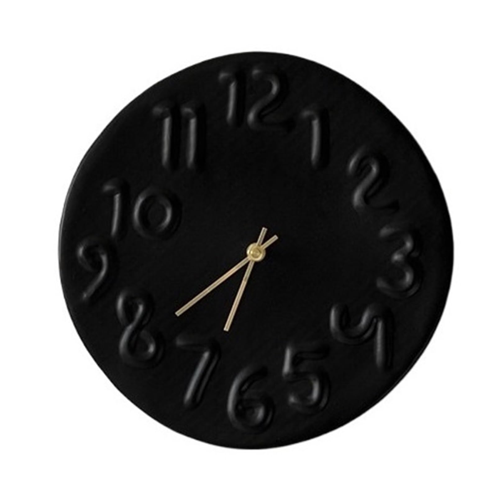 DFHS46JK Wall Decor Nordic irregular three dimensional word wall clock silent battery power for living room decor(Black)