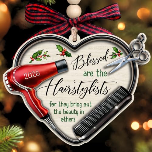Hairdresser Gifts for Women, Female - Hair Stylist Christmas Ornament 2026