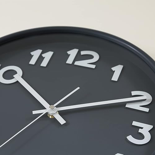 Miniatura 3 de (Fujiboeki) Fuji Boeki 28109 Wall Clock, Width 11.8 x Depth 1.8 x Height 11.8 inches (30 x 4.7 x 30 cm), Dark Gray, Spika 2, 30