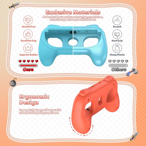 Image of FASTSNAIL Switch Controller Grips for Nintendo Switch 2 /1 /OLED for Joy-Con | Switch Joypad Holder Handle Kit, Wear-Resistant & Anti-Slip, Ergonomic Design, Switch Grip for Joycon 2 /1 Accessories, 2 Pack