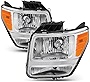 VIPMOTOZ Chrome Housing OE-Style Headlight Headlamp Assembly For 2007-2011 Dodge Nitro, Driver & Passenger Side