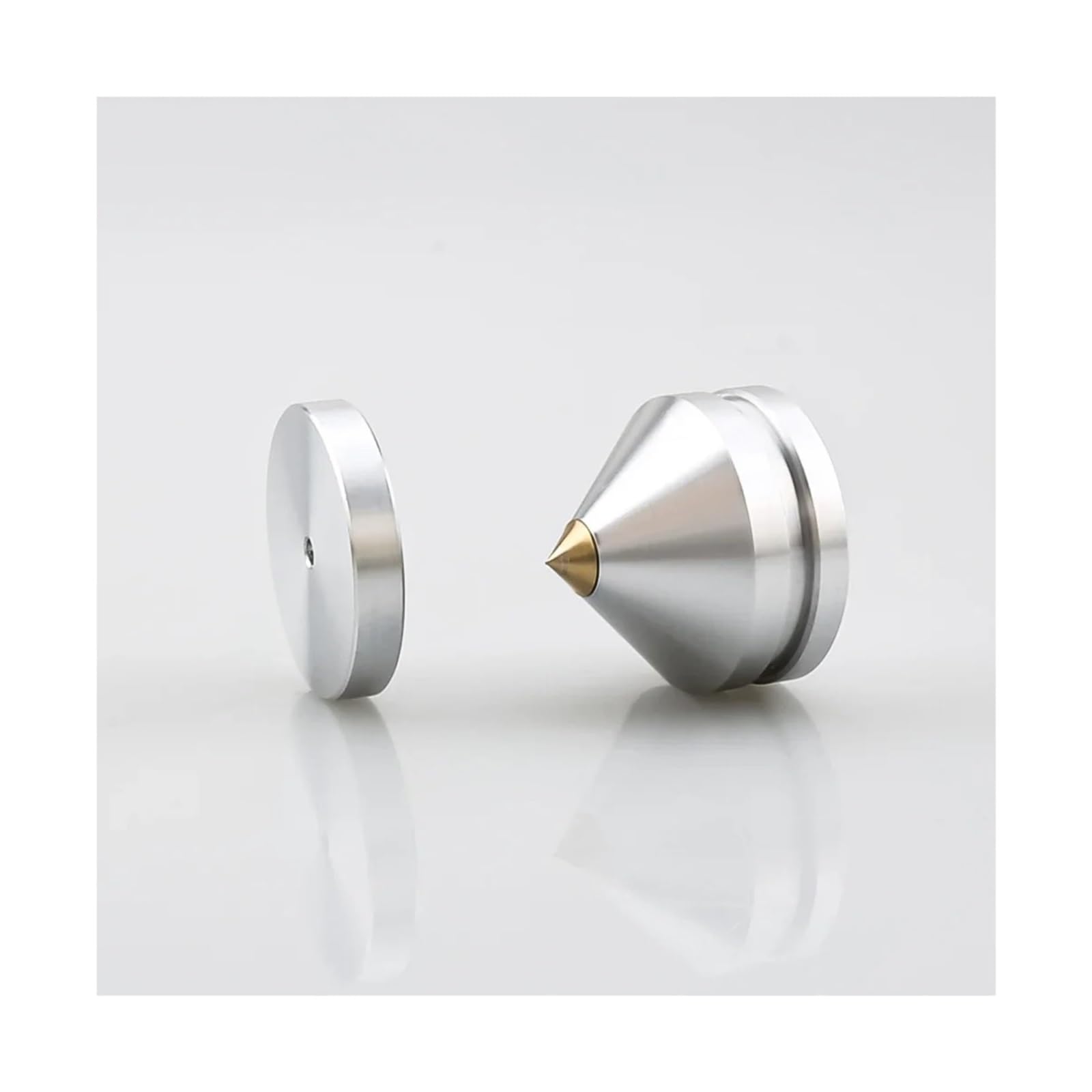 Inox SpeakerSpike 4/8 set di piedini for supporto for altoparlanti Hifi | Chiodo for piedino da pavimento a cono con punte for piedini in lega di alluminio e metallo M23 * 20mm(4 sets,Gold)