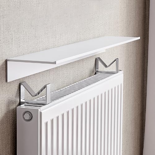 WBJGUOD Radiator Shelf Bathroom Over Shelf, Universal Covers for Home Decor 35 45 55 60 80 CM, Heater Storage Rack with Holder Kitchen/Kindergarten/Studio/