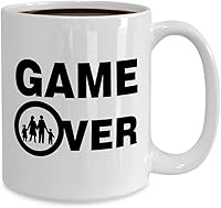 Vista 2 de Funny Family Gifts for Game Developer Designer - Game Over Mug Coffee Cup Tea Large 15oz Ceramic White - Video Gaming Design Dev Team Development