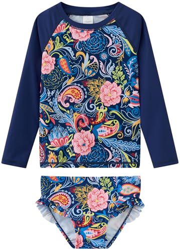 Image of UMELOK Toddler and Little Girls Rash Guard Sets with Bikini Bottom Swimwear