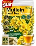WOTIHA 65 Count Value Pack Premium Mullein Leaf Tea Bags - 100% Pure Natural Herbal tea, Lungs...
