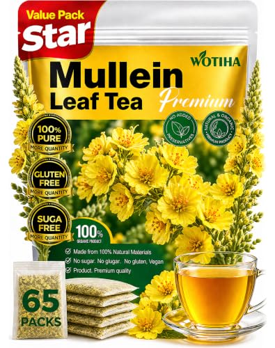 WOTIHA 65 Count Value Pack Premium Mullein Leaf Tea Bags