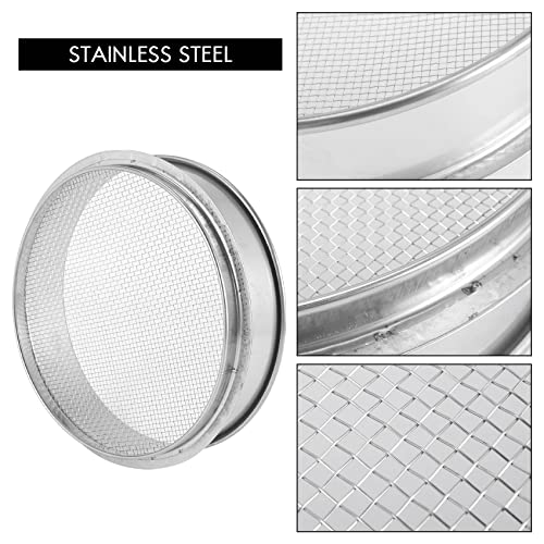 Roundsky Leistungs Garten RäTsel Sieb Ineinander Greifen Boden Sieb Kompost Samen BehäLter Gartenarbeit Werkzeug -8 (2.5Mm)