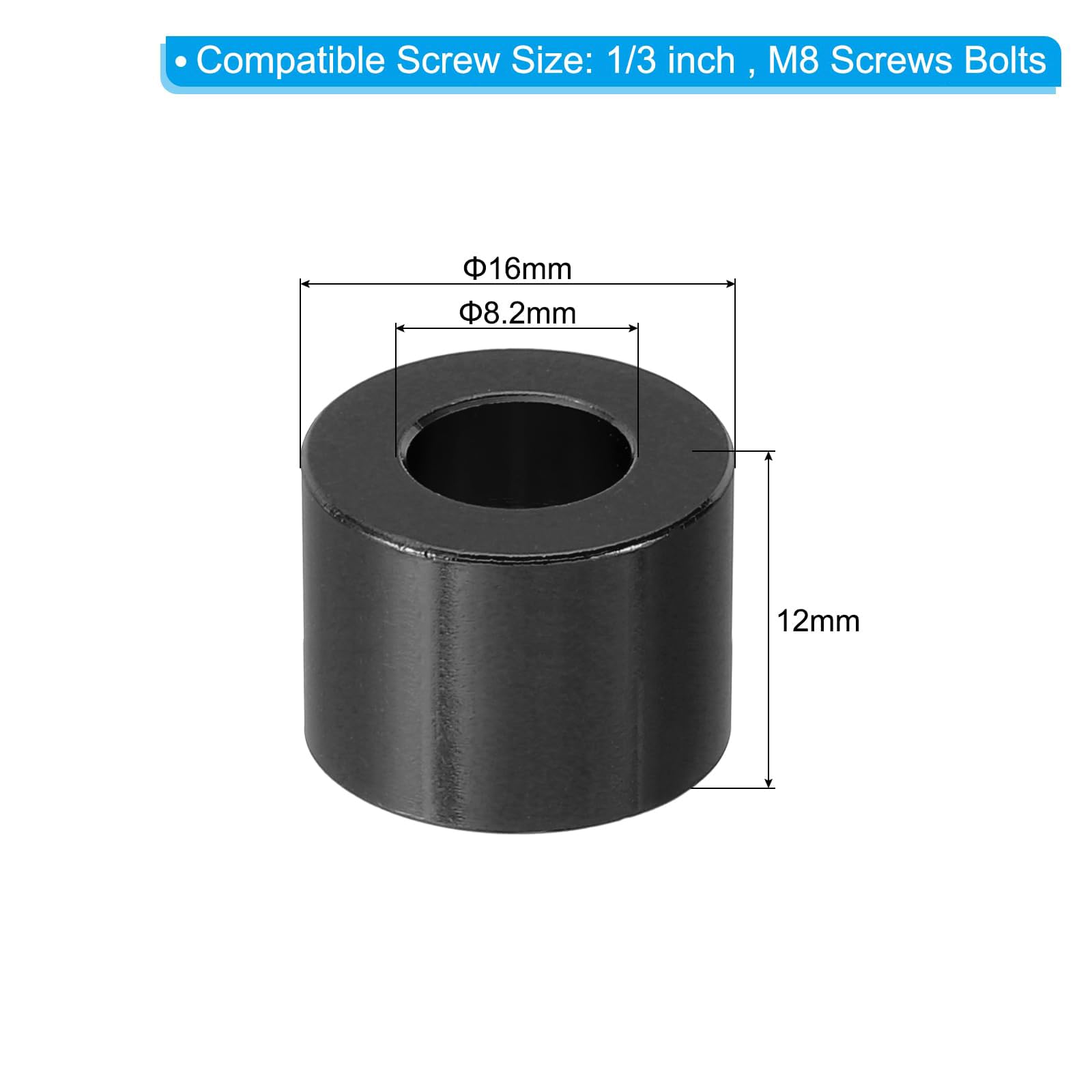 Unifizz M8 Black Aluminium Spacers - Image 2